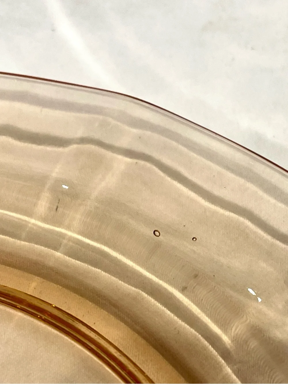 Set (4) Fostoria “Fairfax” Amber Depression Glass Salad Desset Plates.